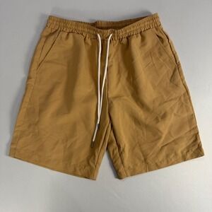 Manfinity Mens Khaki Shorts Elastic Waist Drawstring Casual Summer Comfy